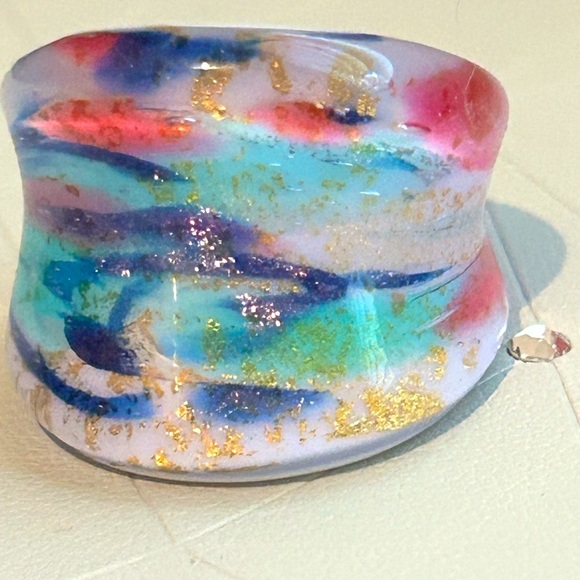 ✨ Beautiful One of a Kind Murano Glass Swirl Ring - Picture 9 of 13